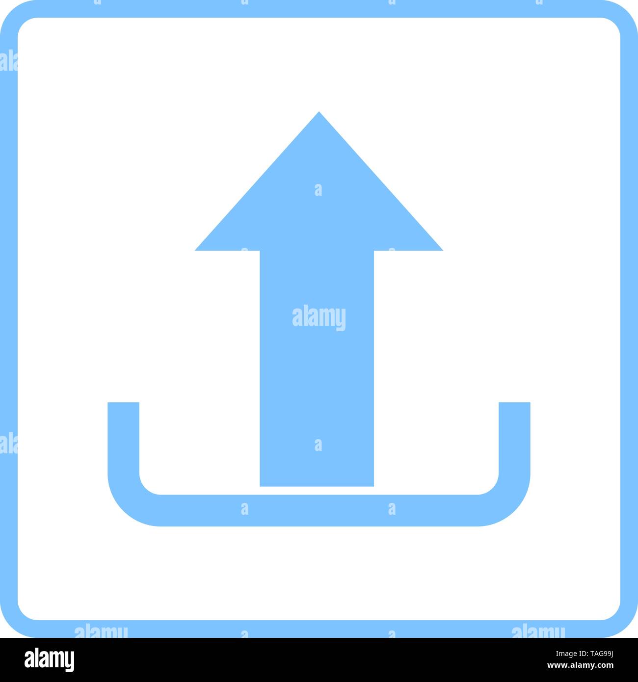 Upload Icon. Blue Frame Design. Vector Illustration Stock Vector Image ...