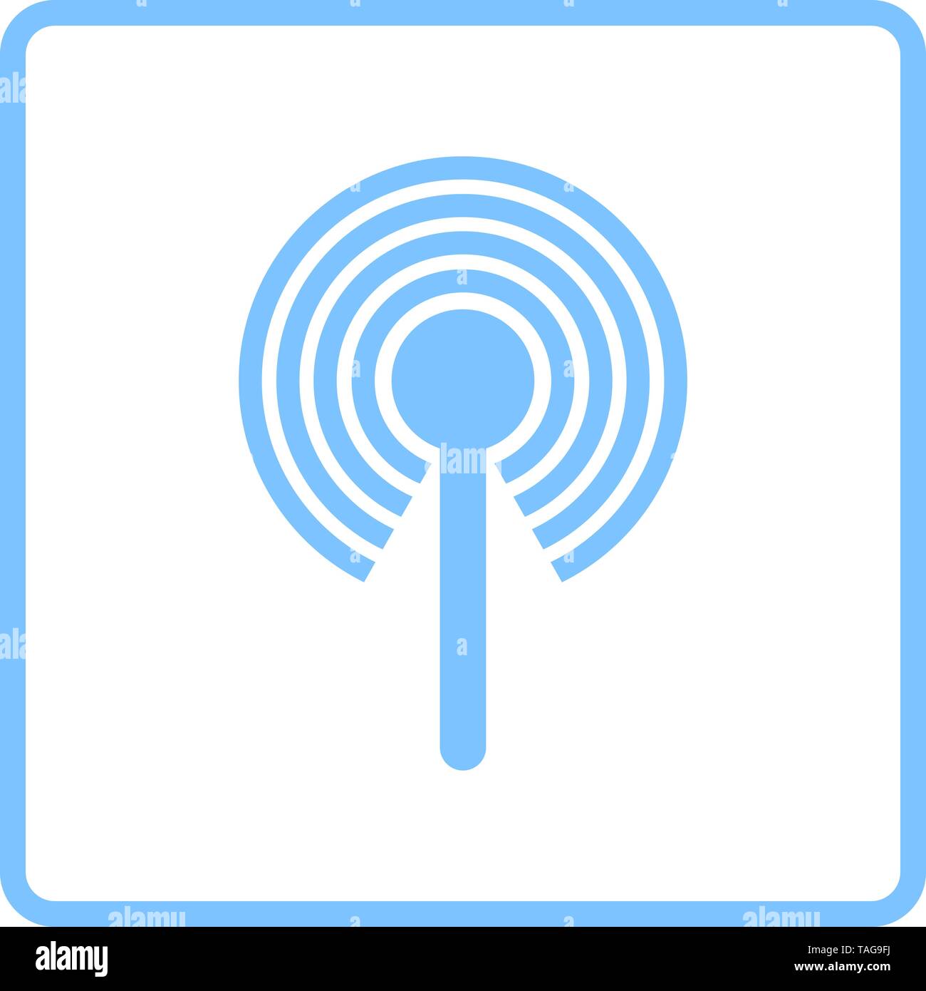 Radio Antenna Icon. Blue Frame Design. Vector Illustration Stock Vector ...