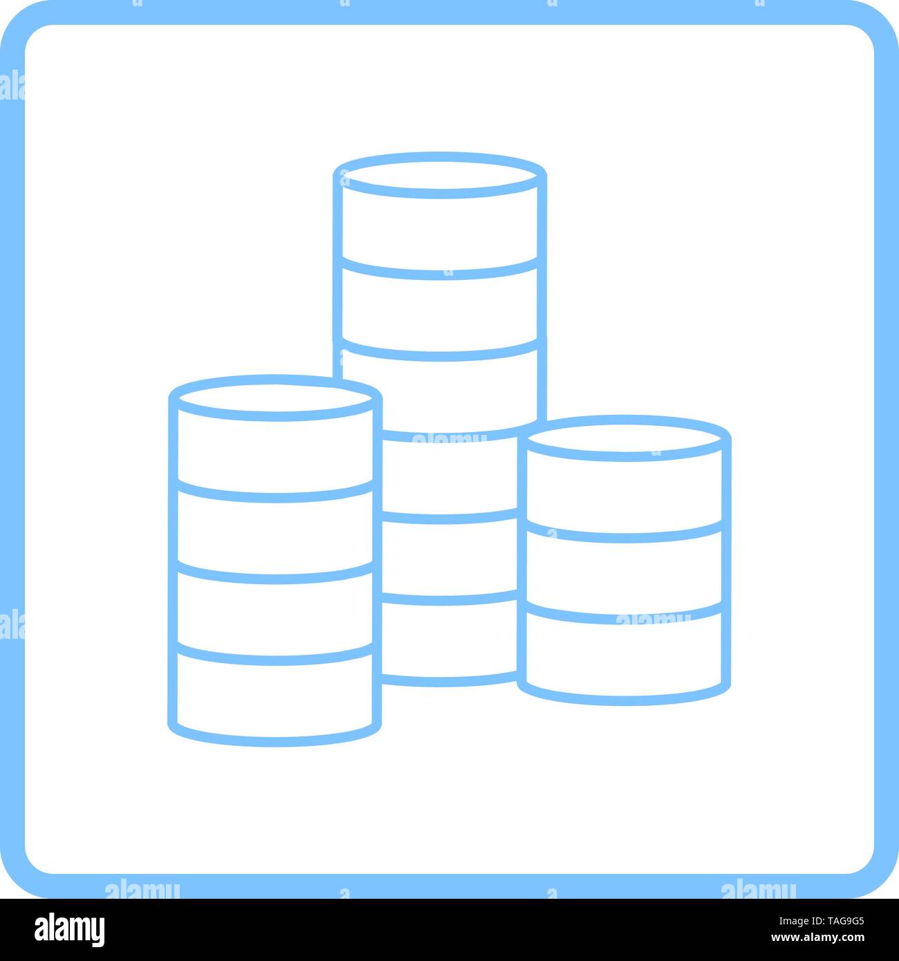 Coin Stack Icon. Blue Frame Design. Vector Illustration Stock Vector ...