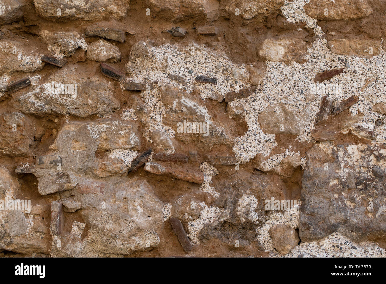 natural stones and soil wall texture Stock Photo