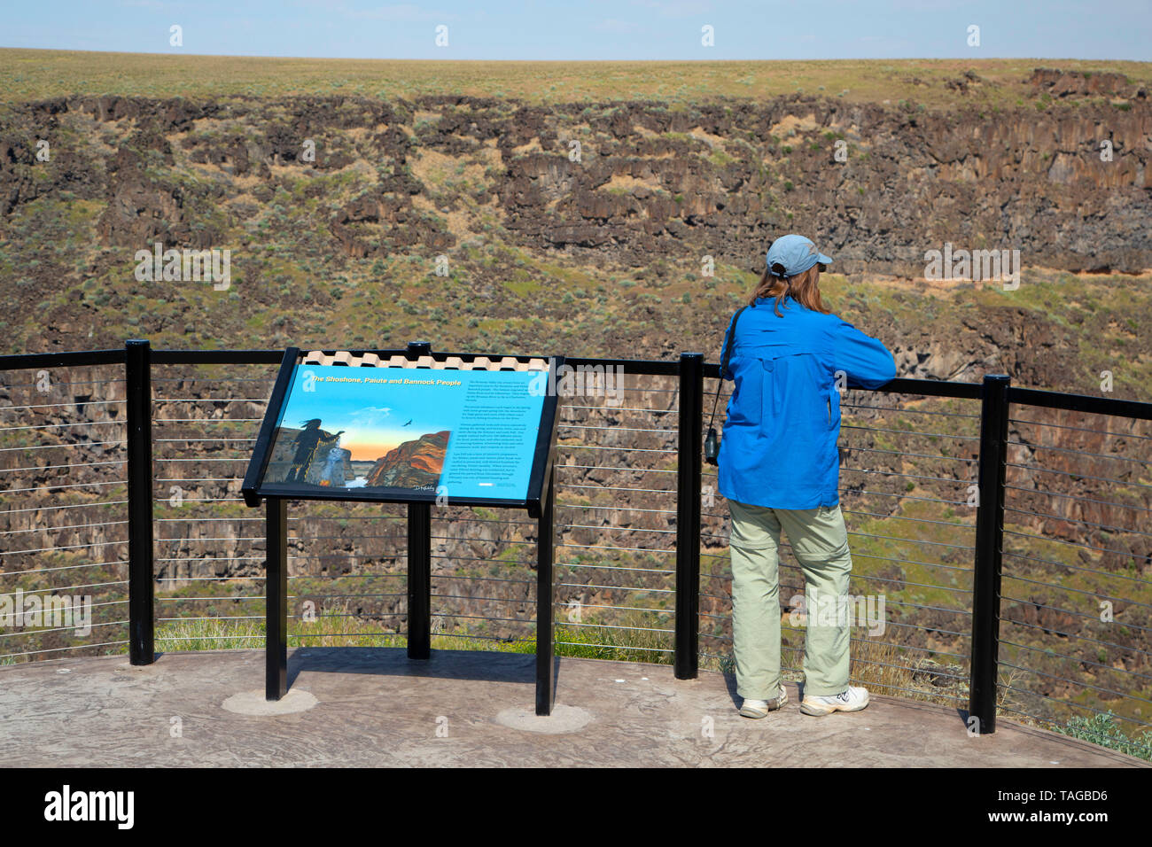 Bruneau River Overlook with interpretive board, Boise District Bureau