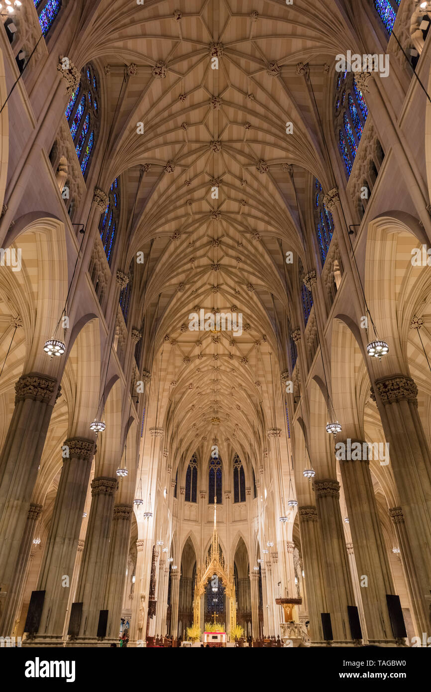 St. Patrick's Cathedral one of  main one of the main Manhattan Landmarks in New York City USA Stock Photo