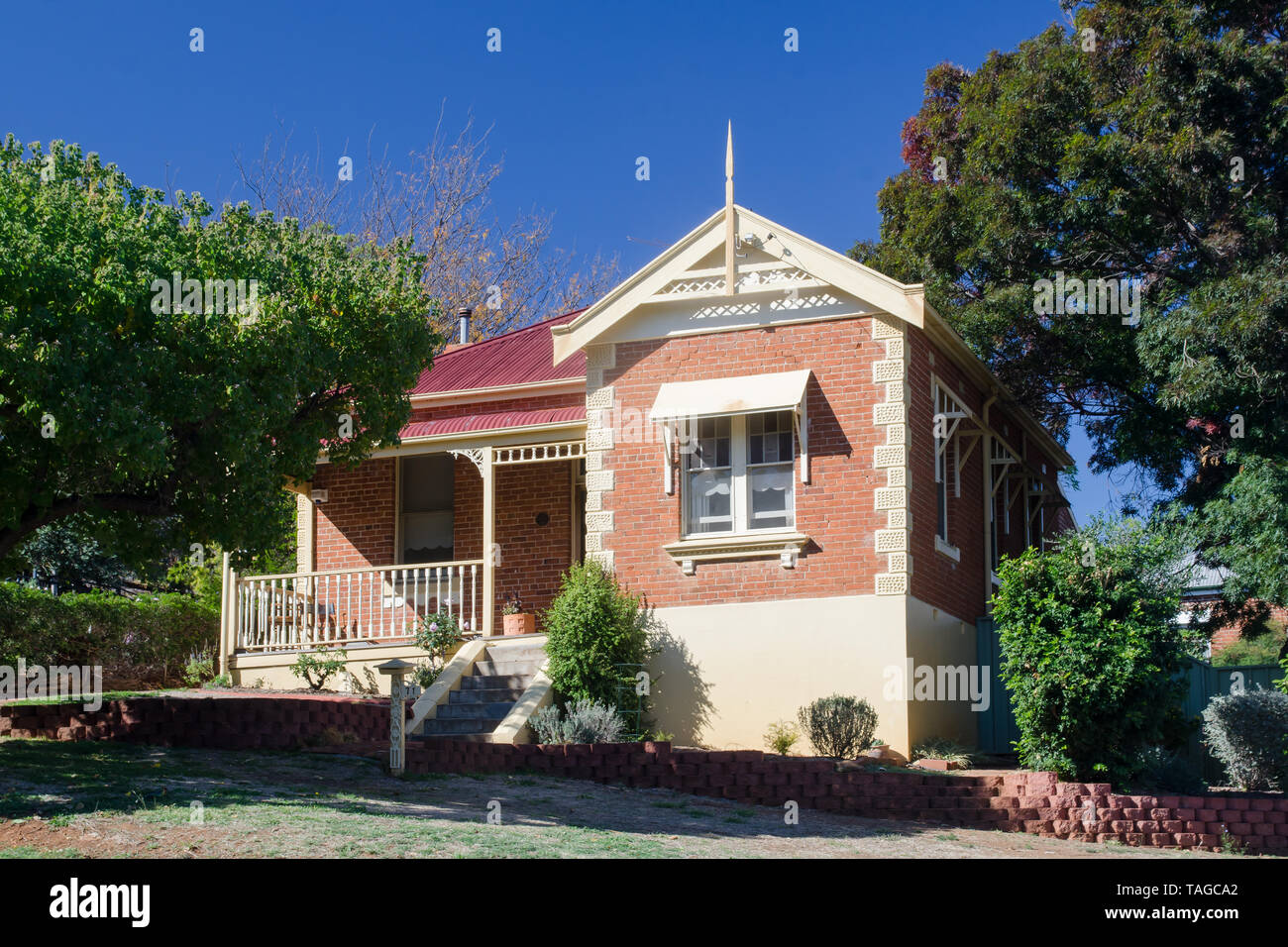 A small Australian Federation style bungalow. Stock Photo