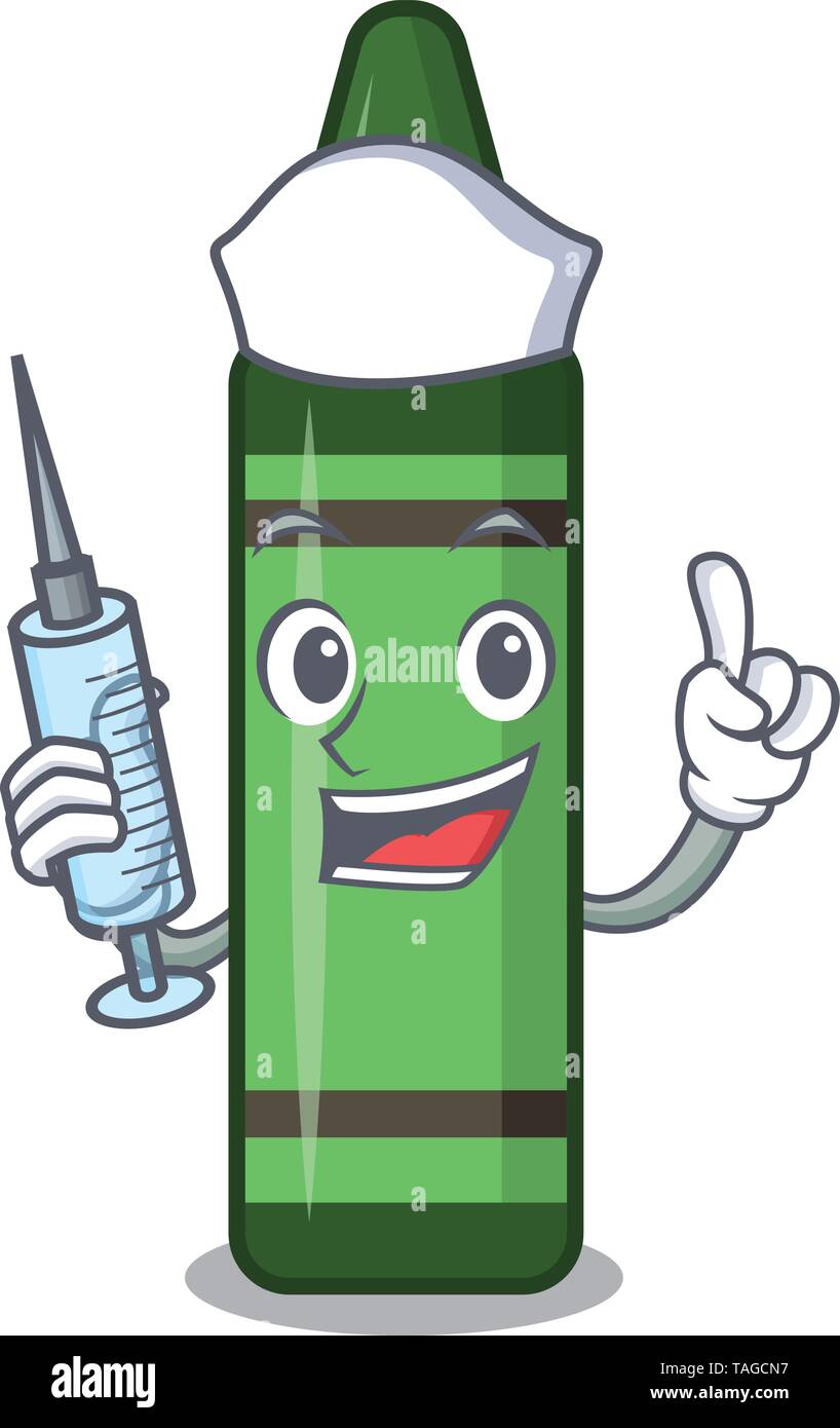 Nurse green crayon isolated in the cartoon Stock Vector Image & Art Alamy