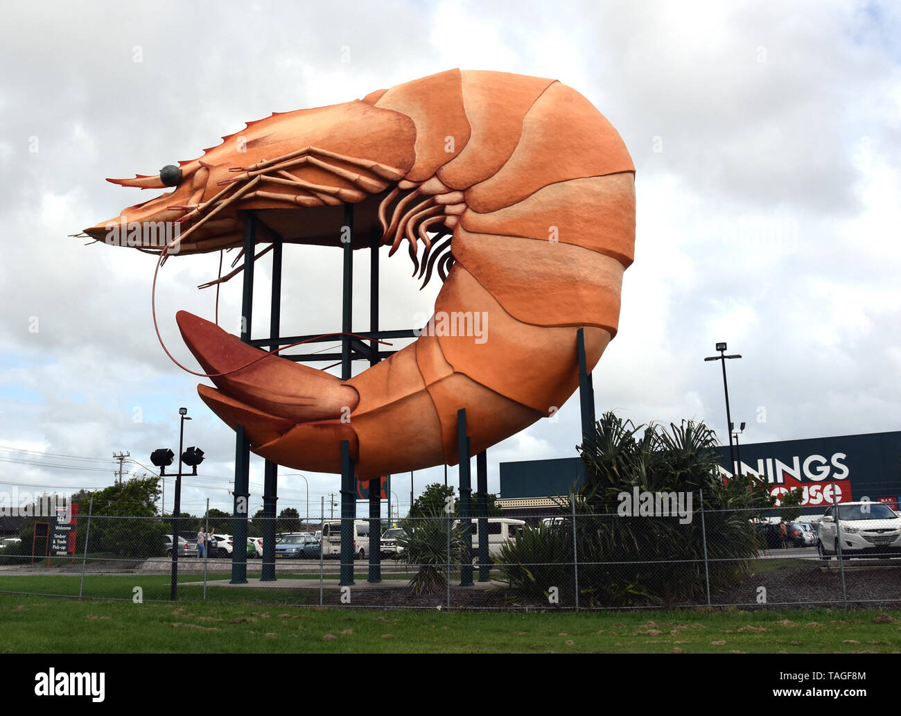 Ballina, Australia - Apr 20, 2019. The Big Prawn. The big things of Australia are a loosely related set of large structures, some of which are novelty Stock Photo