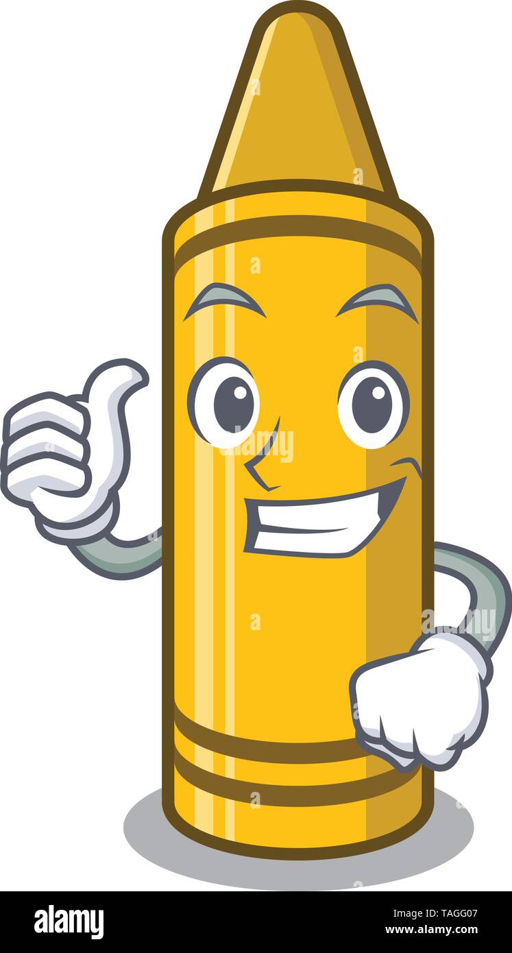 pic Yellow Crayon Cartoon Clipart https www alamy com thumbs up yellow crayon in the cartoon shape image247455495 html