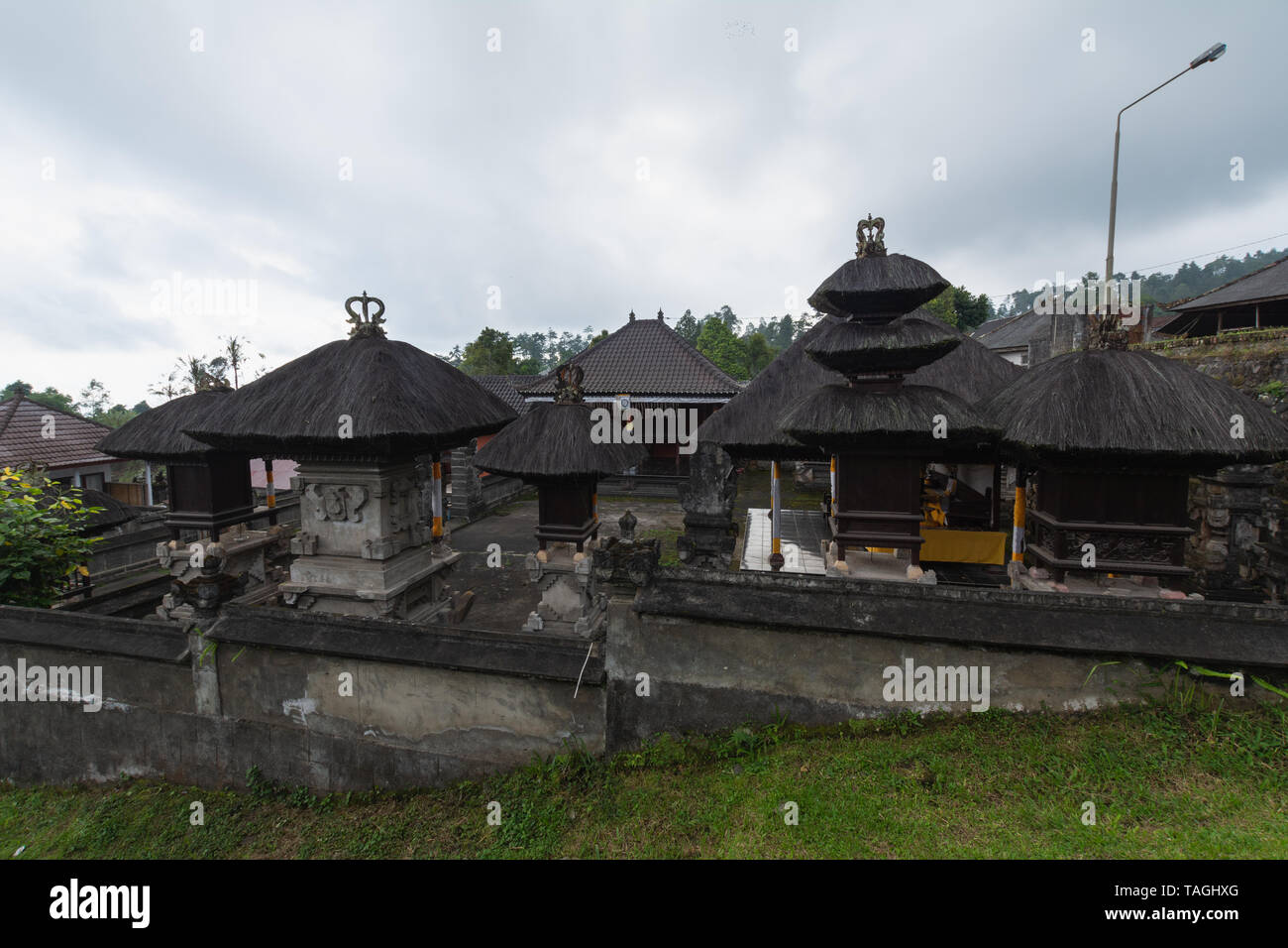 Pura Besakih is a temple complex in the village of Besakih and the largest and holiest temple of Hindu religion in Bali. Stock Photo