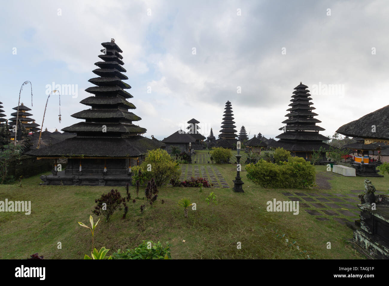Pura Besakih is a temple complex in the village of Besakih and the largest and holiest temple of Hindu religion in Bali. Stock Photo