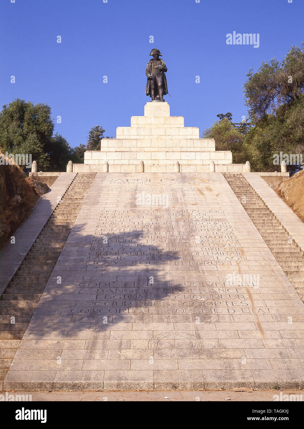 Monument to Napoleon I, Ajaccio Corse-du-Sud, Corsica (Corse), France Stock Photo