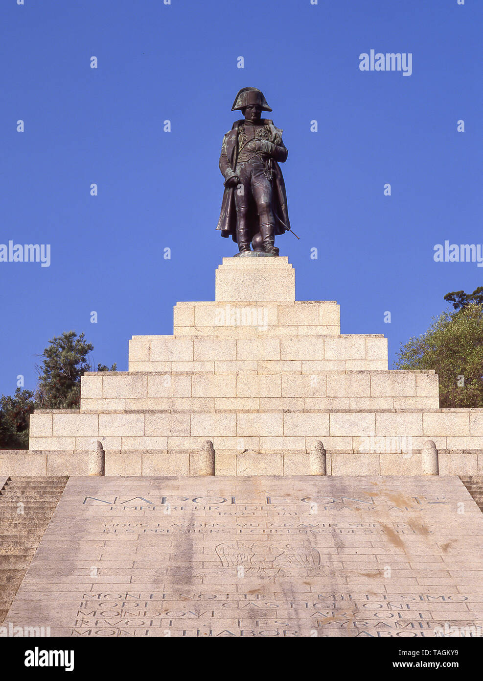 Monument to Napoleon I, Ajaccio, Corse-du-Sud, Corsica (Corse), France Stock Photo