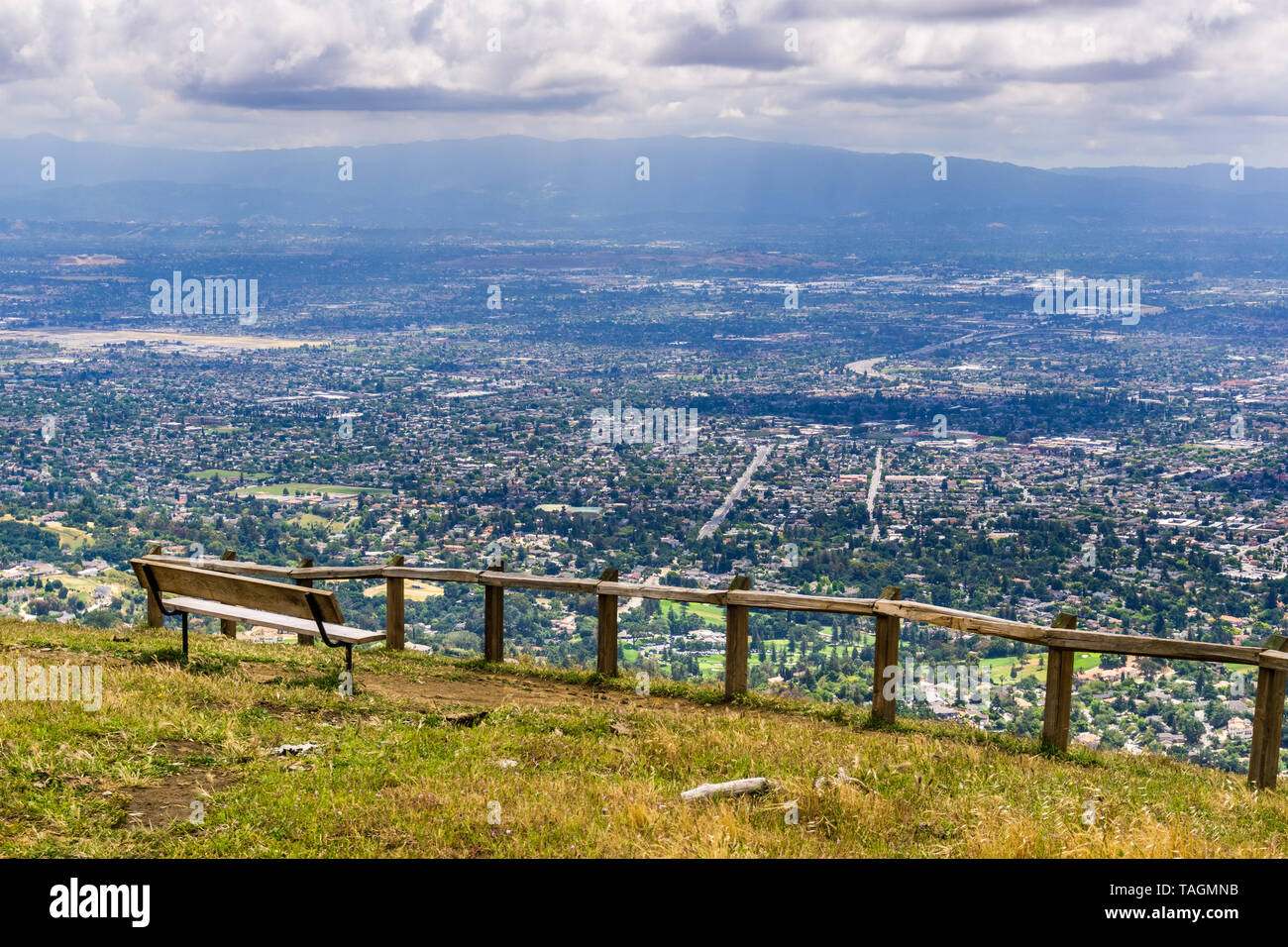 Vista point overlooking San Jose, the heart of Silicon Valley; south San Francisco bay area, California Stock Photo