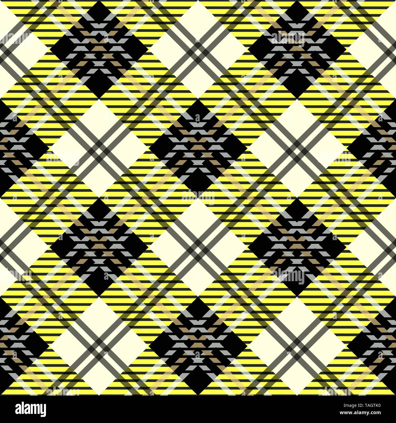 Tartan plaid black white fabric texture seamless pattern. Vector  illustration Stock Vector Image & Art - Alamy