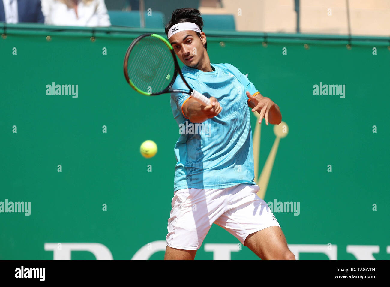 Lorenzo Sonego of Italia during the Rolex Monte-Carlo Masters 2019, ATP  Masters 100 tennis match on April 15, 2019 in Monaco - Photo Laurent Lairys  / DPPI Stock Photo - Alamy