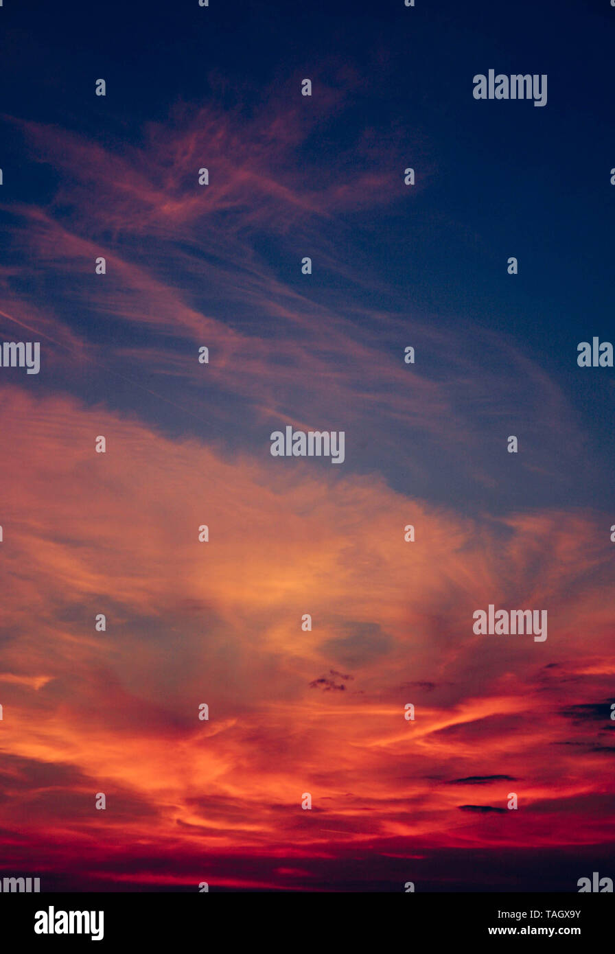a beautiful sky at sunset Stock Photo