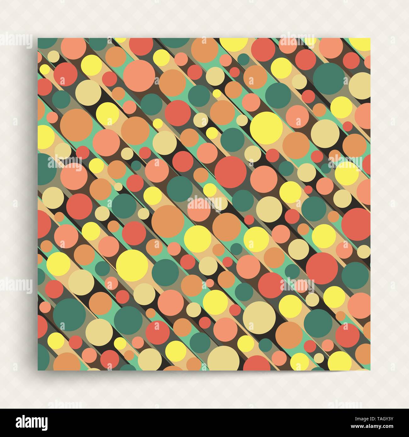 Abstract background with color circles. Notebook cover template. Vector illustration. Stock Vector