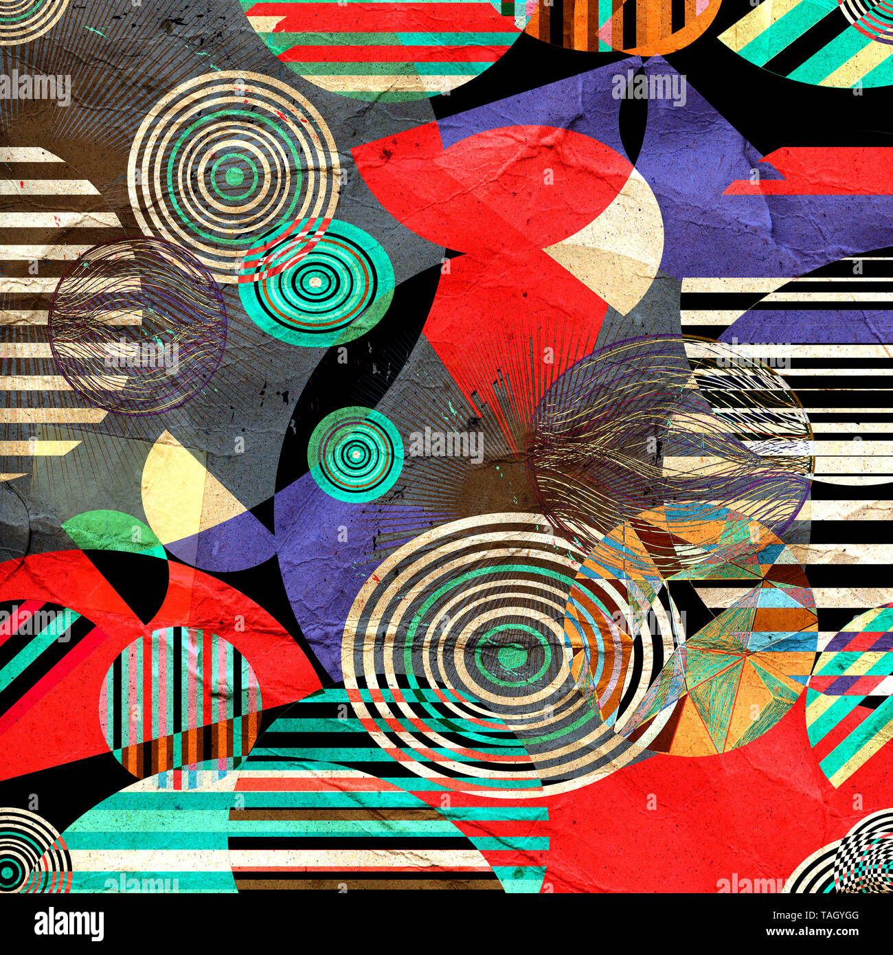 Retro Color Abstract Watercolor retro color abstract geometric background. An example for ...