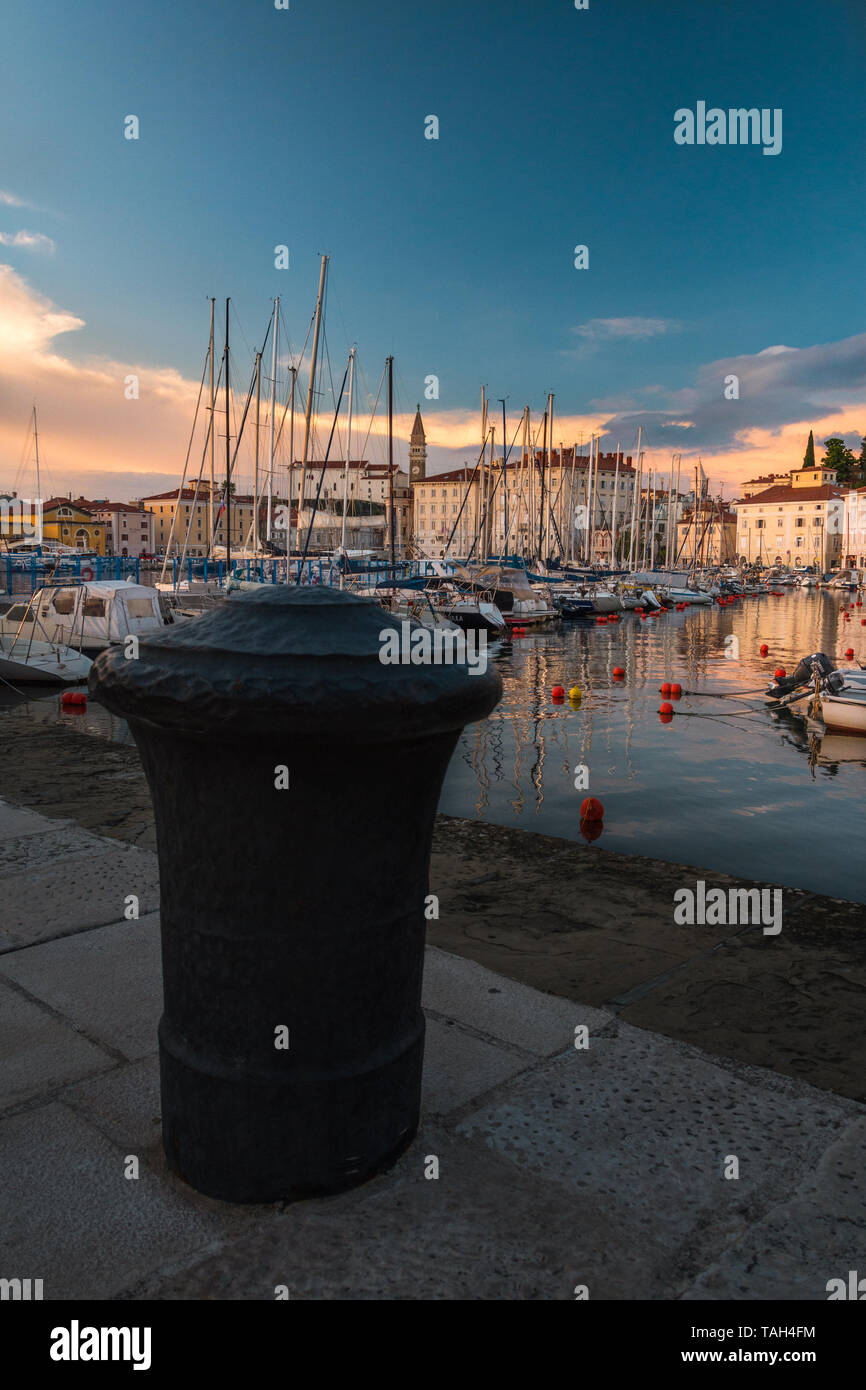Piran, small port town with heritage Stock Photo