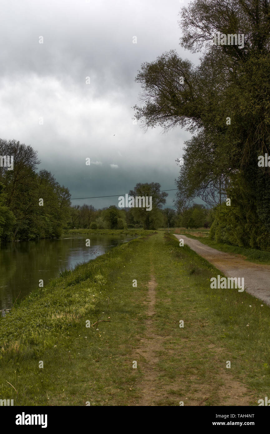 Rain at Amper River Stock Photo