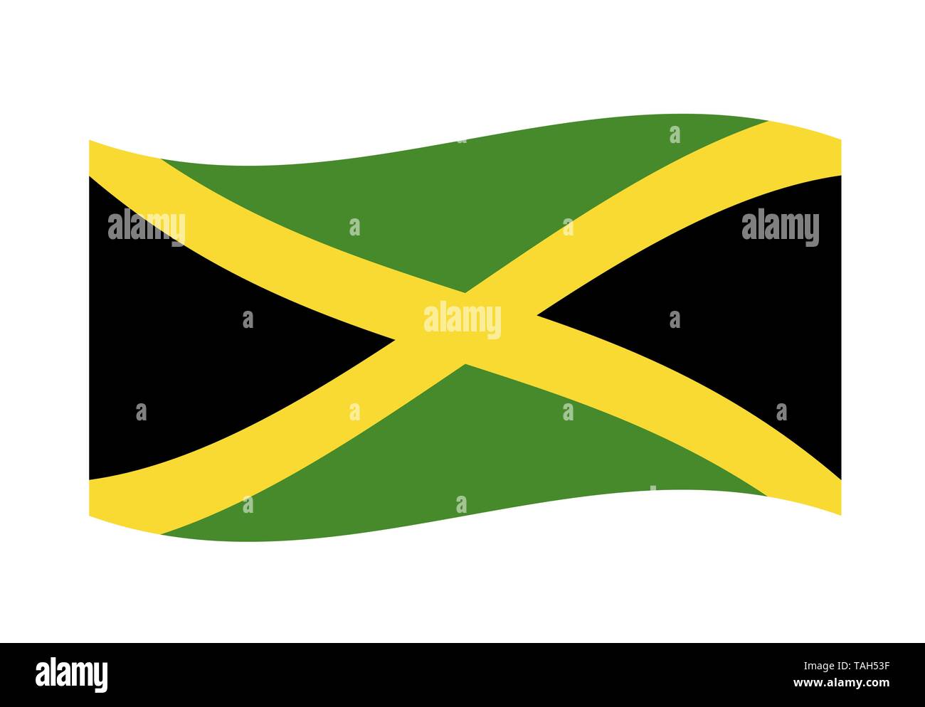 Waving Jamaica Flag vector illustration Stock Vector Image & Art Alamy