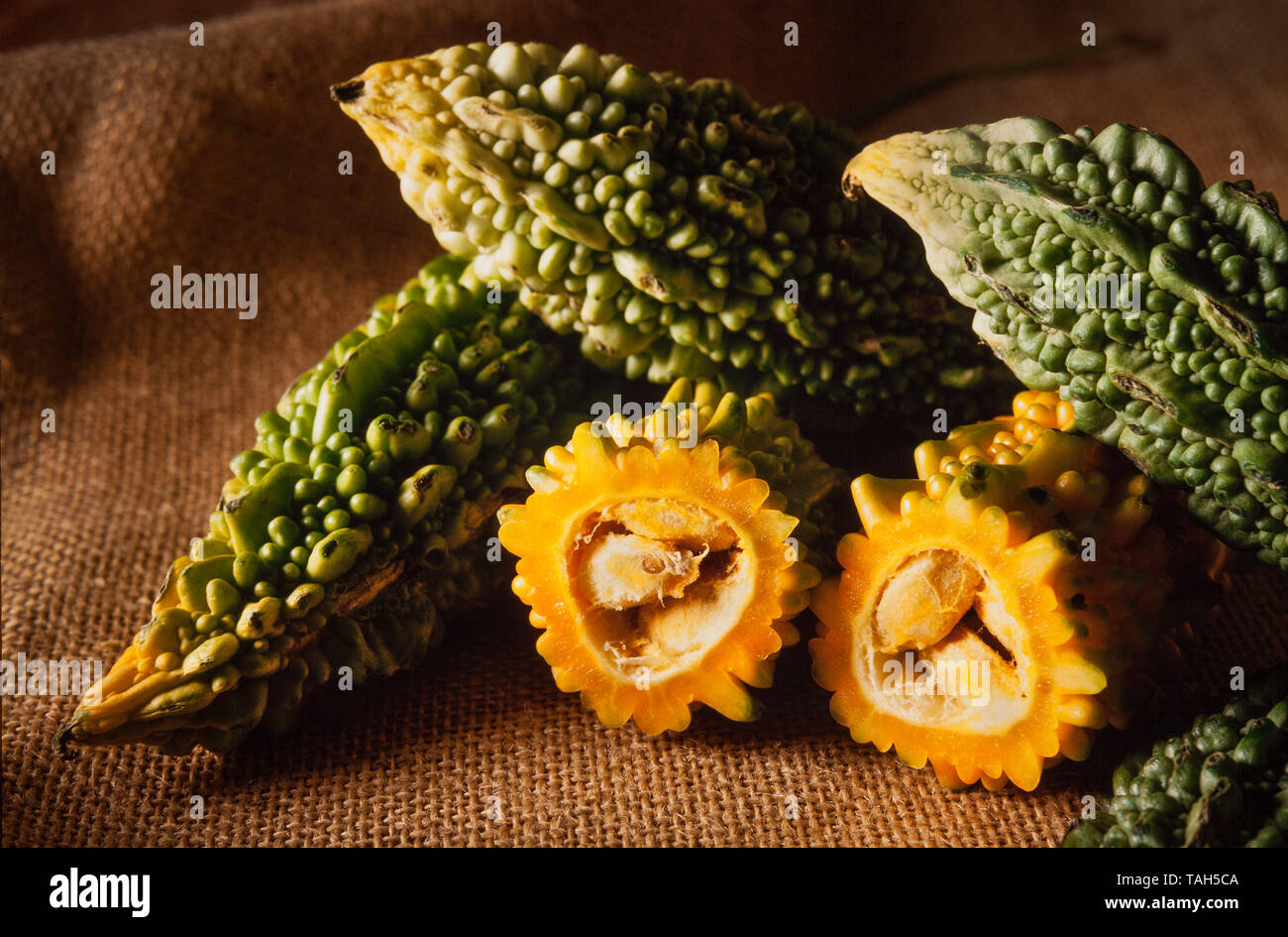 Bitter gourd, Momordica charantia Stock Photo Alamy