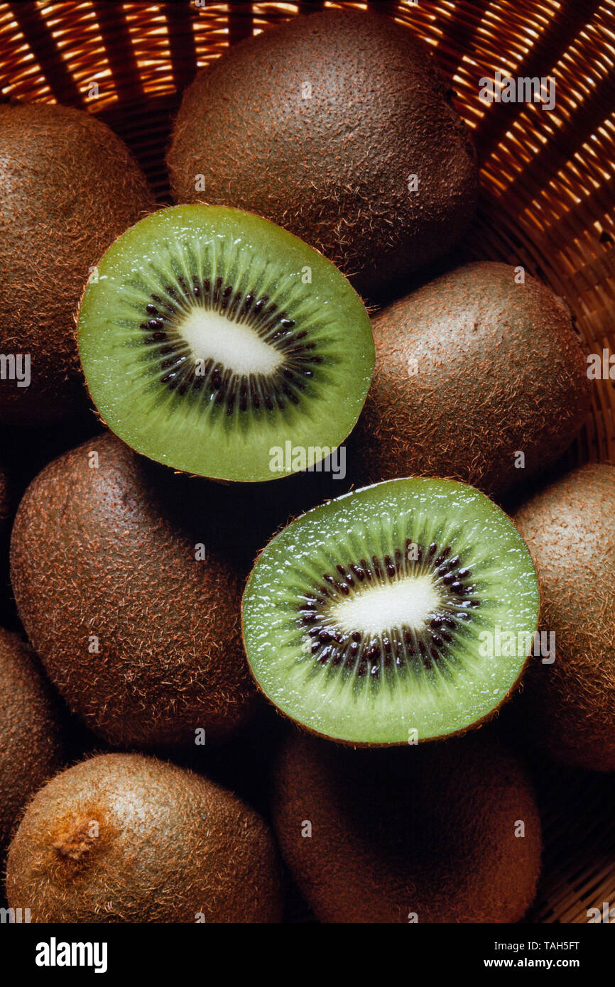 Kiwifruit, Actinidia deliciosa, Chinese gooseberry Stock Photo