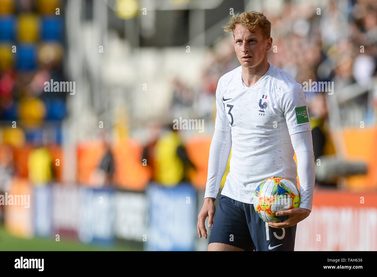 Nicolas Cozza from France seen in action during FIFA U-20 World Cup match between France and Saudi Arabia (GROUP E) in Gdynia. ( Final score; France 2:0 Saudi Arabia ) Stock Photo