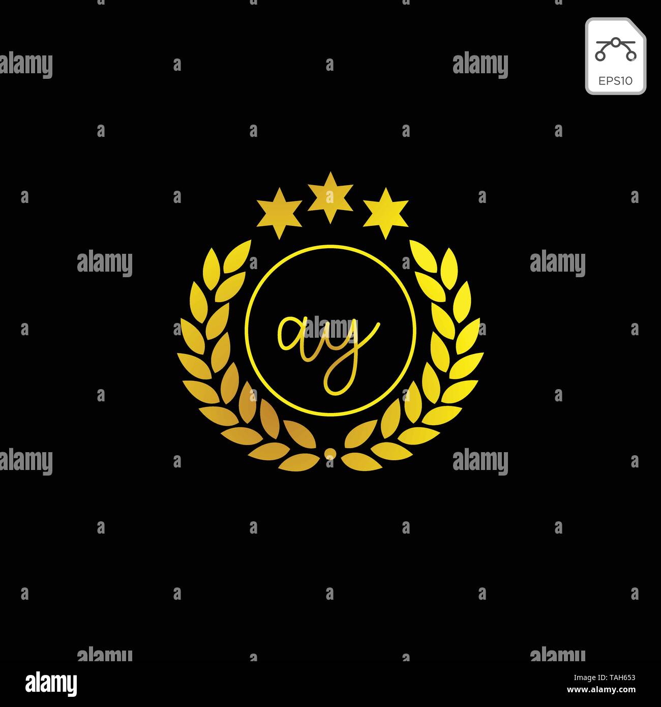 luxury AY initial logo or symbol business company vector icon isolated Stock Vector