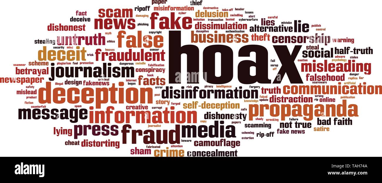 Hoax word cloud concept. Vector illustration Stock Vector