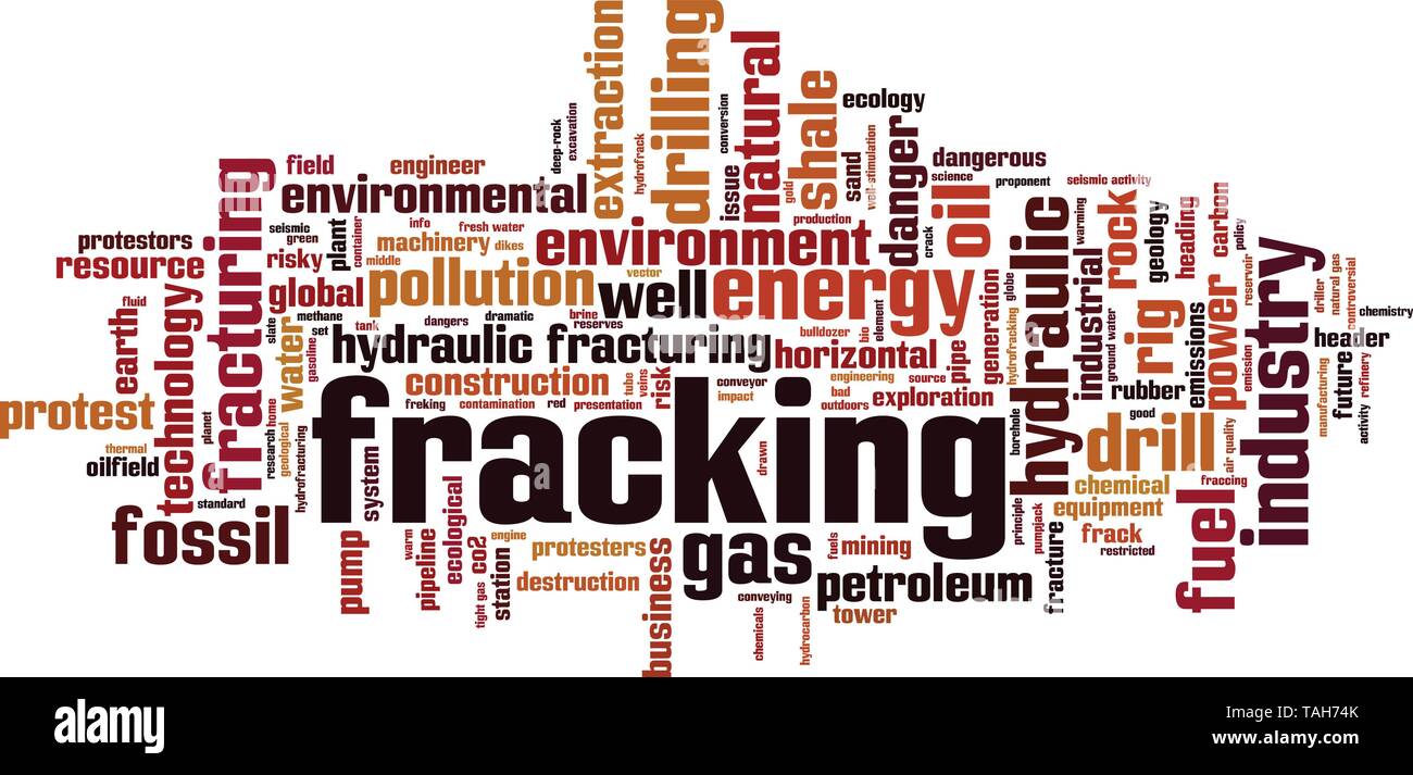 Fracking word cloud concept. Collage made of words about fracking