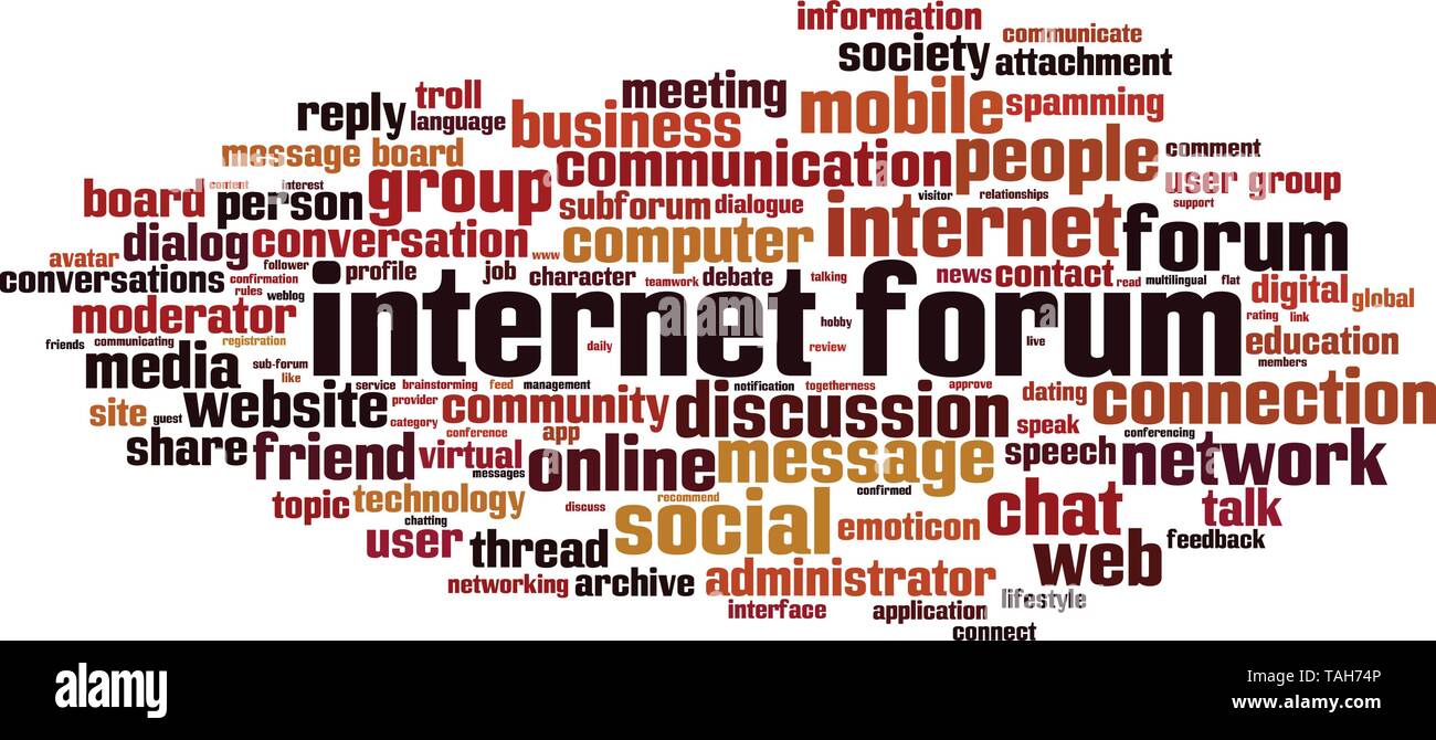 Internet forum word cloud concept. Collage made of words about Internet forum. Vector illustration Stock Vector