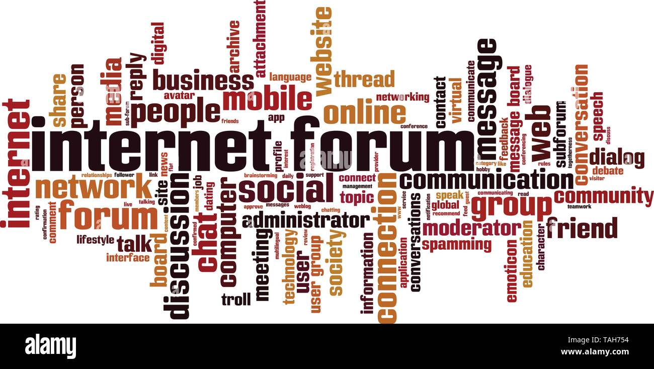 Internet forum word cloud concept. Collage made of words about Internet forum. Vector illustration Stock Vector