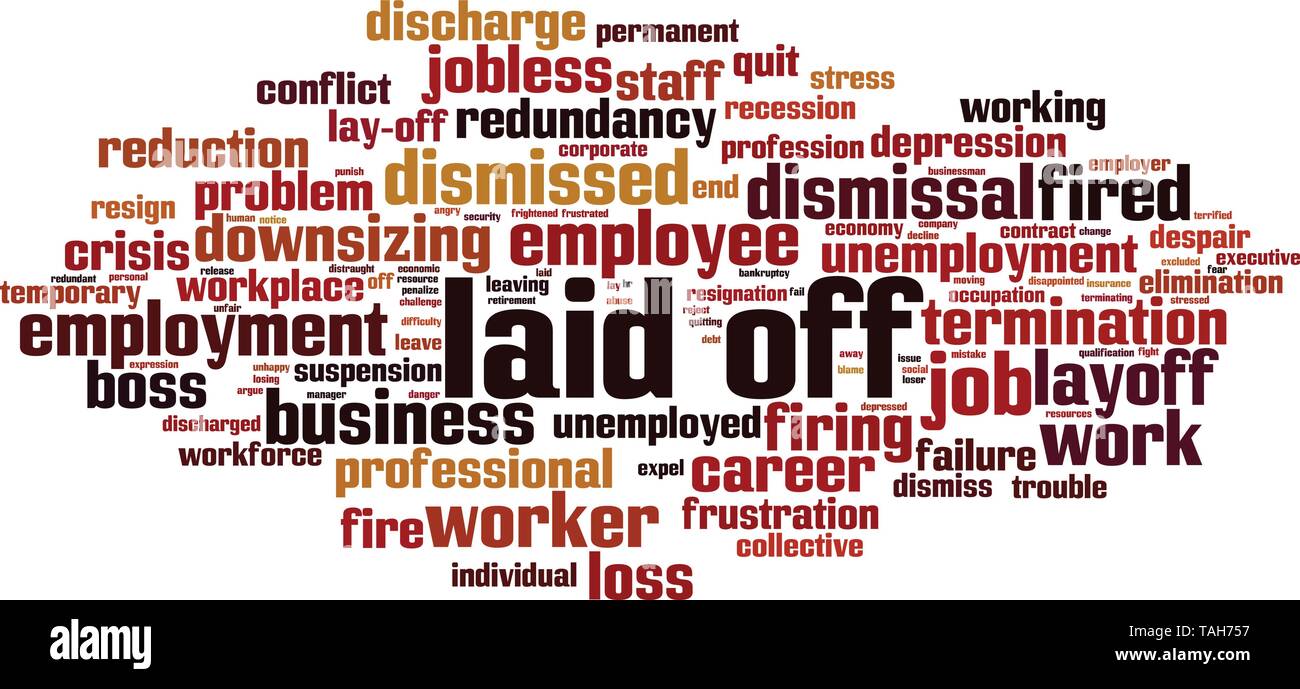 Laidoff word cloud concept. Collage made of words about laidoff. Vector illustration Stock