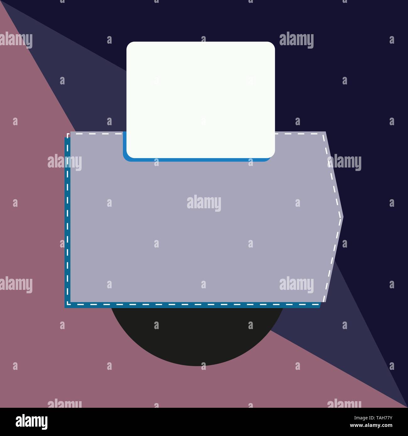 Blank banner rectangle square above semicircle down Geometrical background Stock Vector