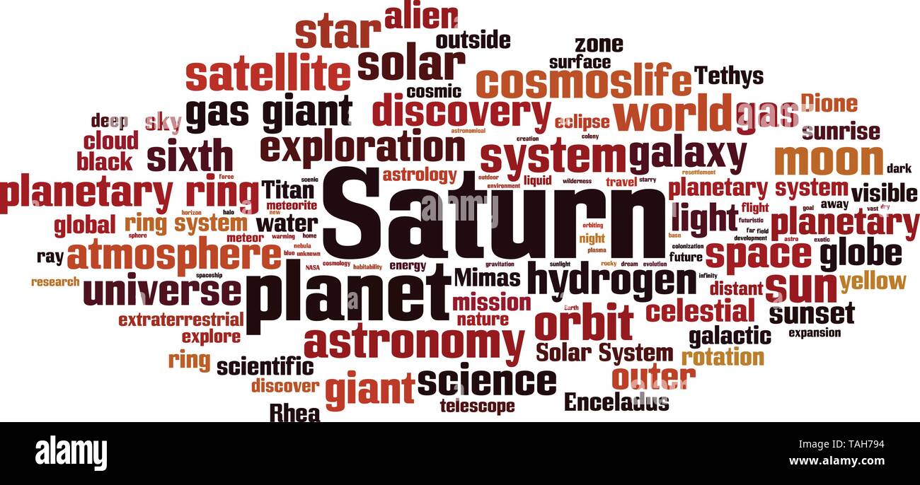Saturn word cloud concept. Vector illustration Stock Vector