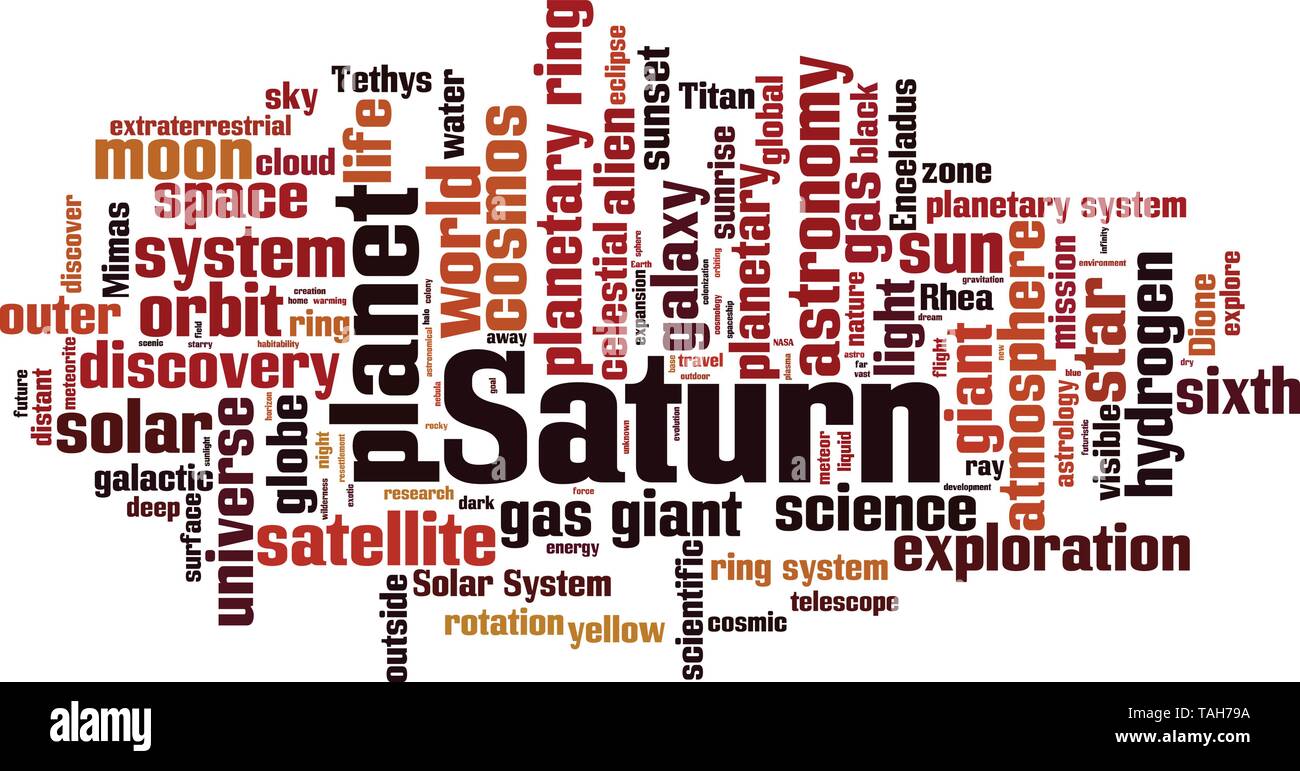 Saturn word cloud concept. Vector illustration Stock Vector