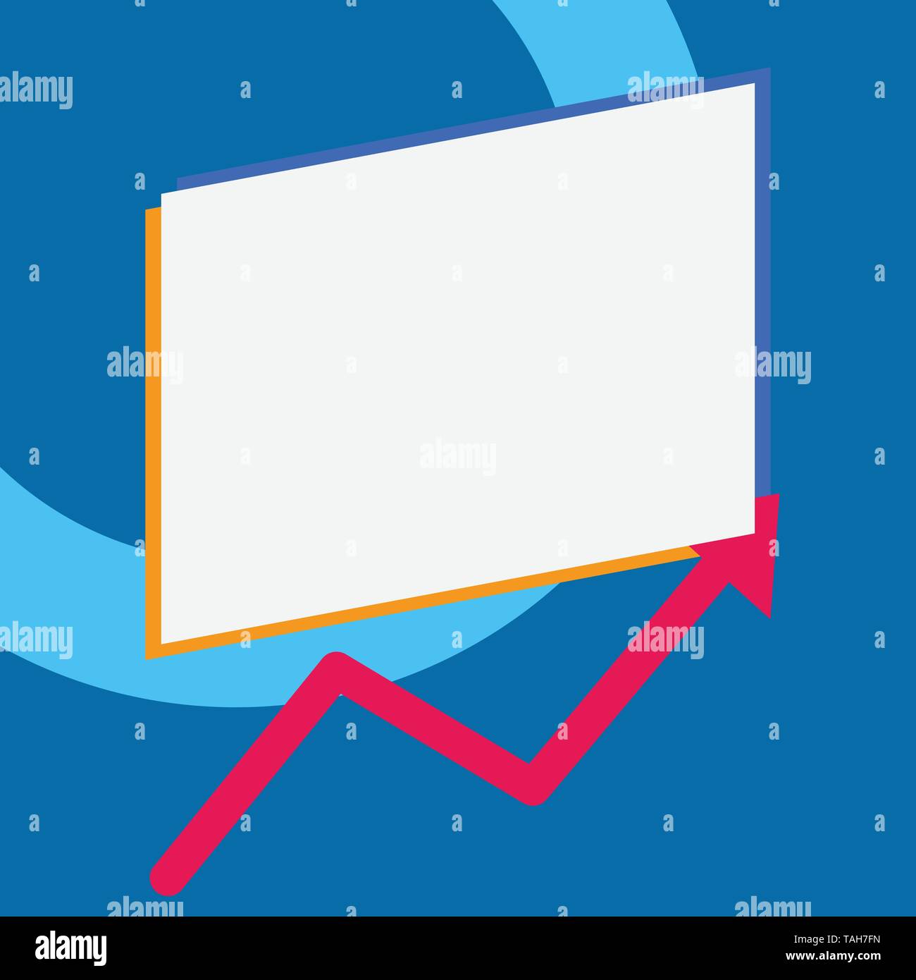 One blank rectangle above another arrow zigzag upwards increasing sale ...