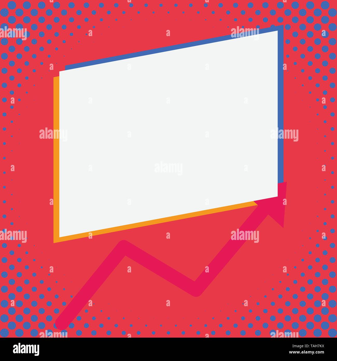 One blank rectangle above another arrow zigzag upwards increasing sale ...