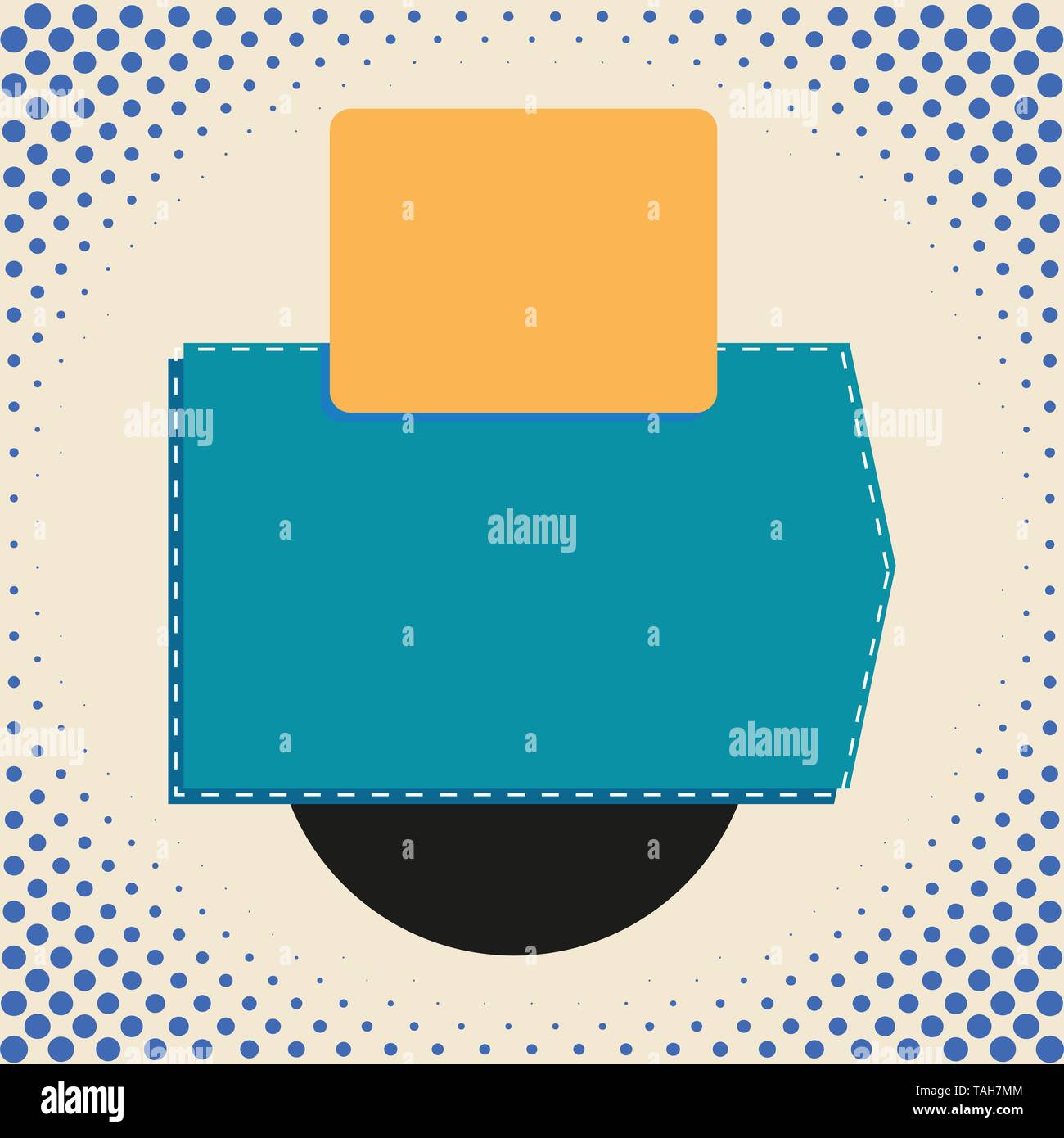 Blank banner rectangle square above semicircle down Geometrical background Stock Vector