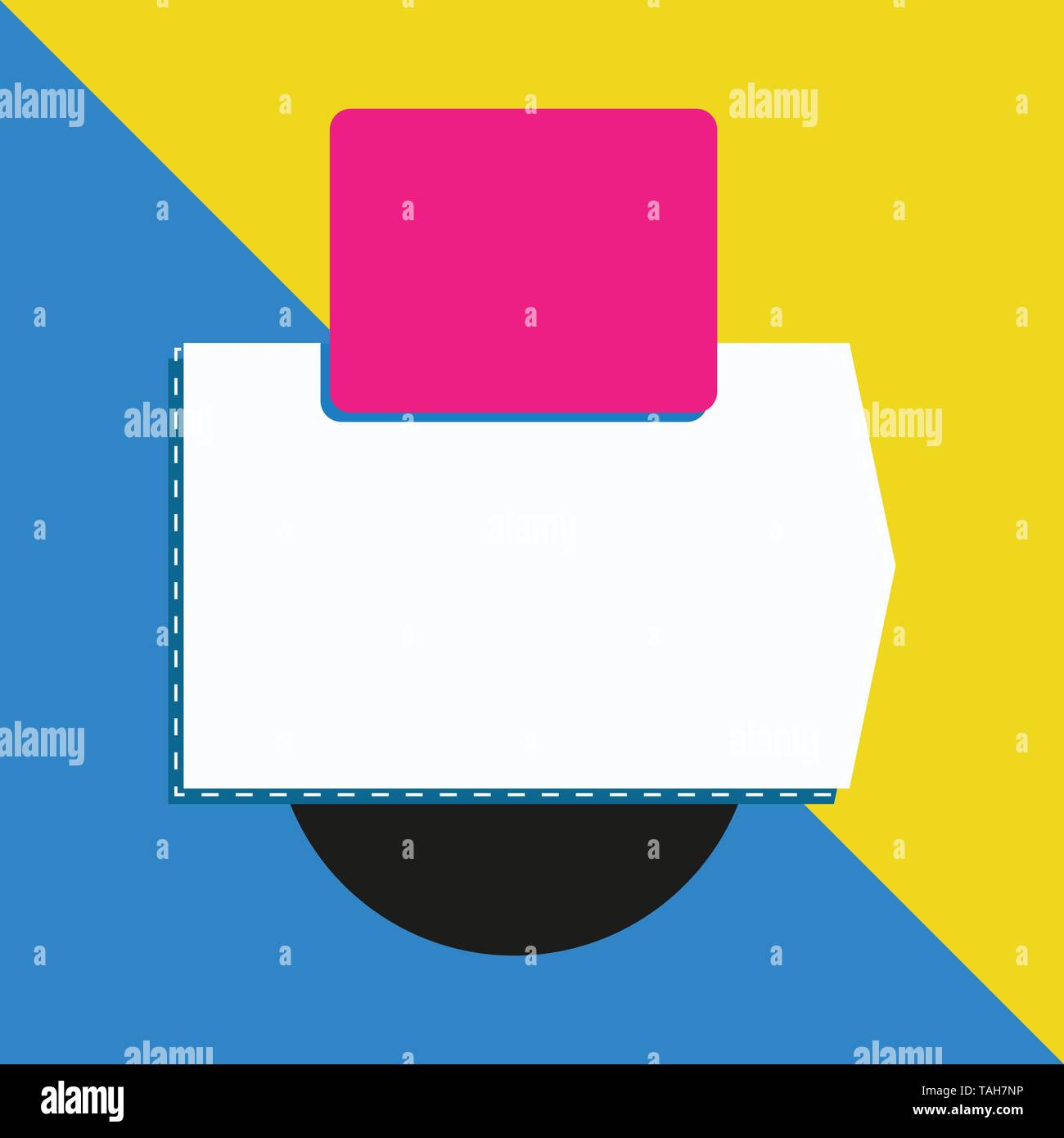 Blank banner rectangle square above semicircle down Geometrical background Stock Vector