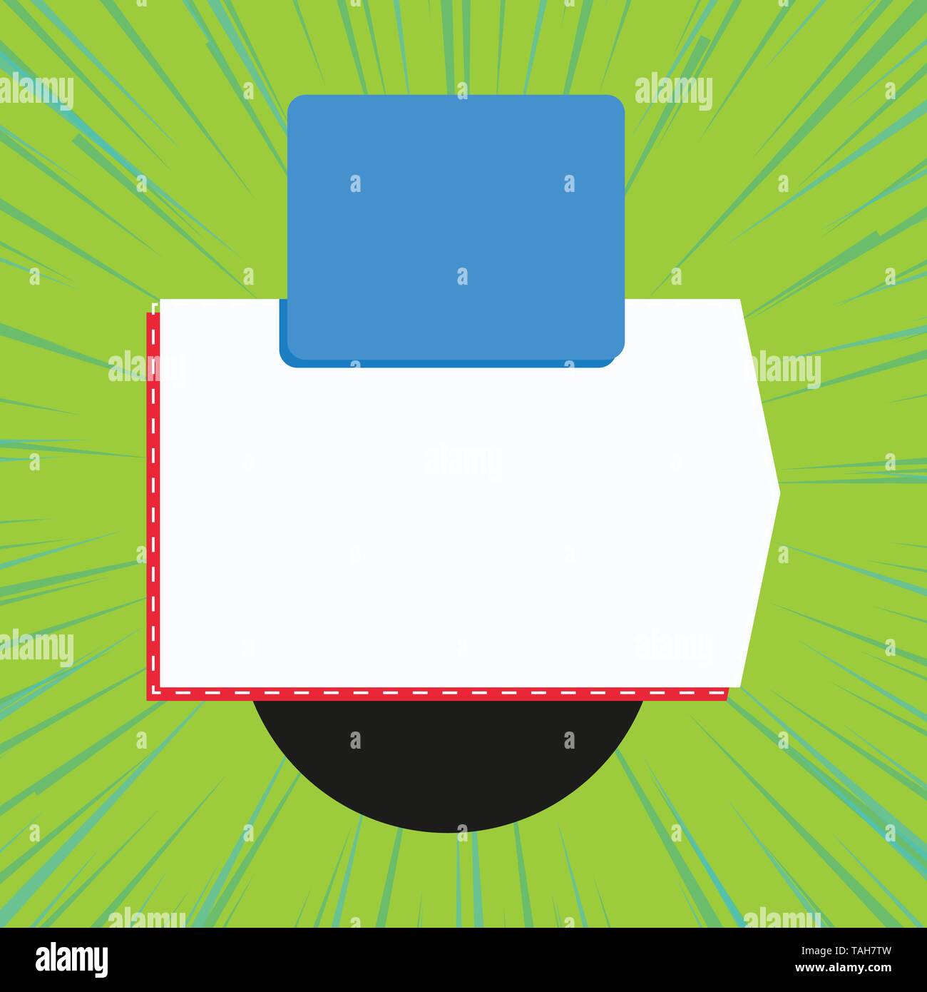Blank banner rectangle square above semicircle down Geometrical background Stock Vector