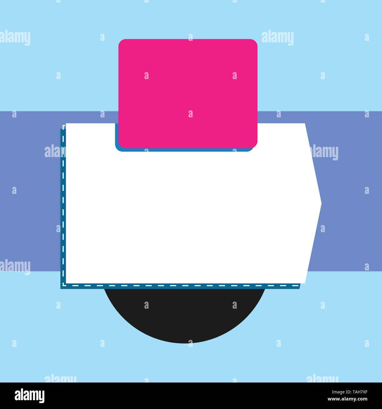 Blank banner rectangle square above semicircle down Geometrical background Stock Vector