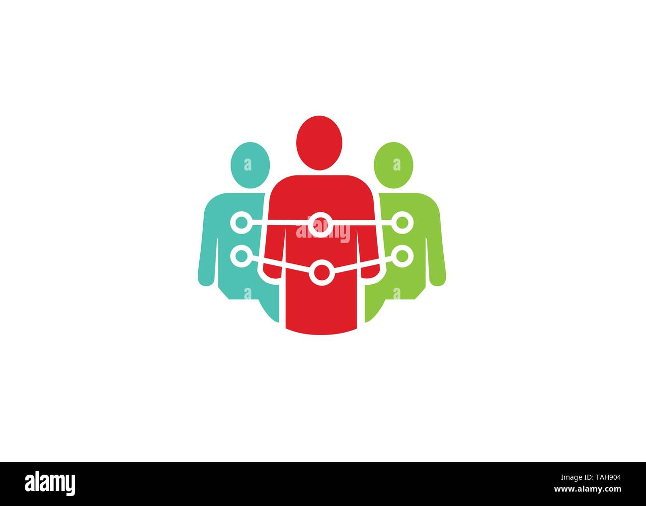 Creative Three People Technology Logo Vector Design Icon Symbol Illustration Stock Vector