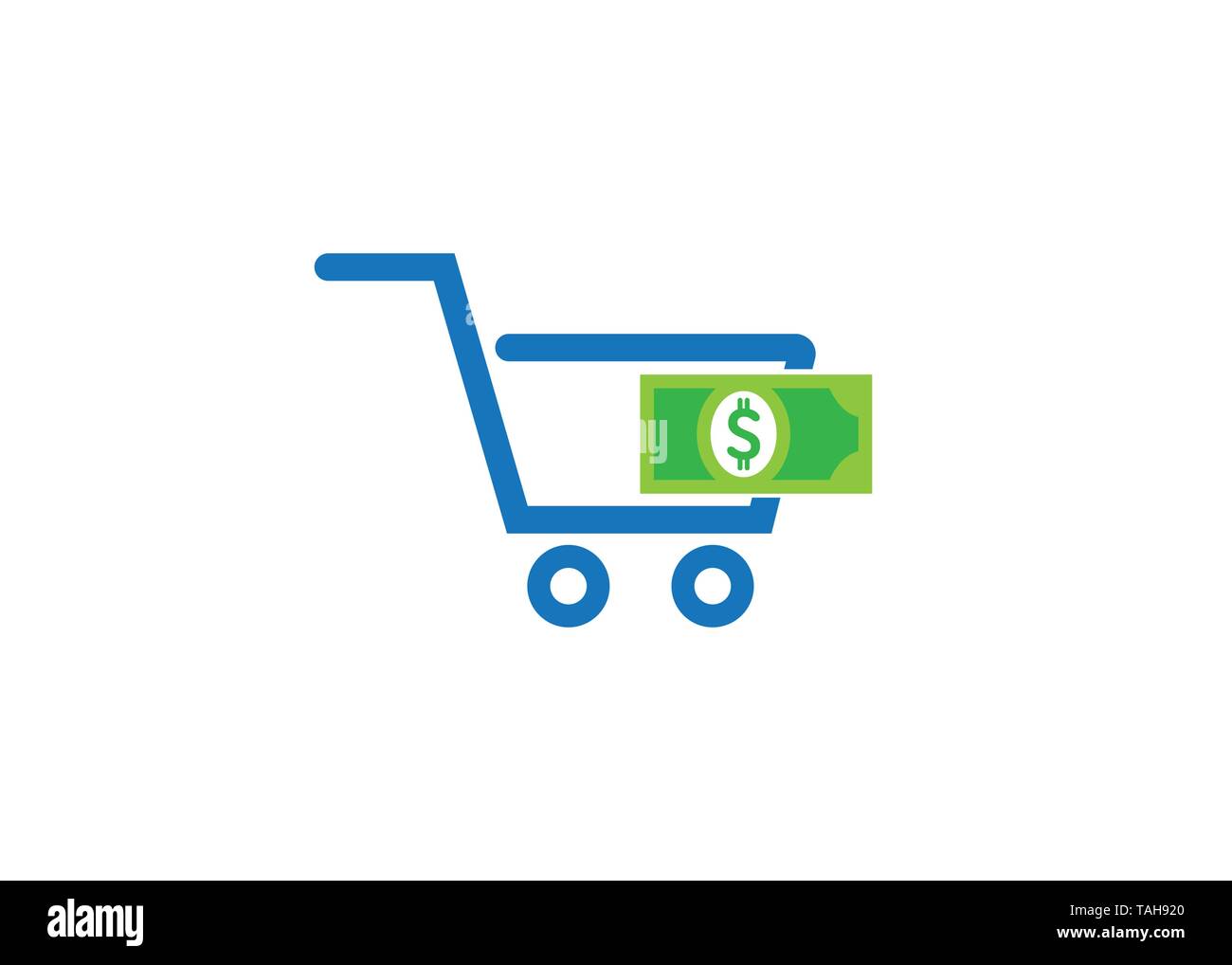 Creative Cart Money Dollar Logo Stock Vector