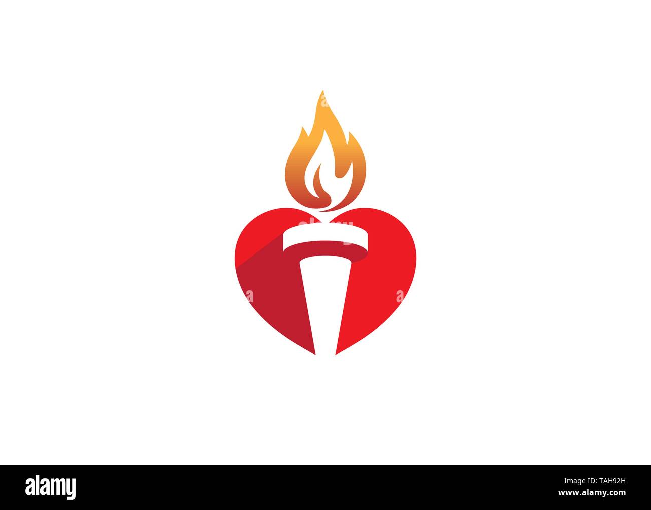 Creative Heart Fire Logo Stock Vector