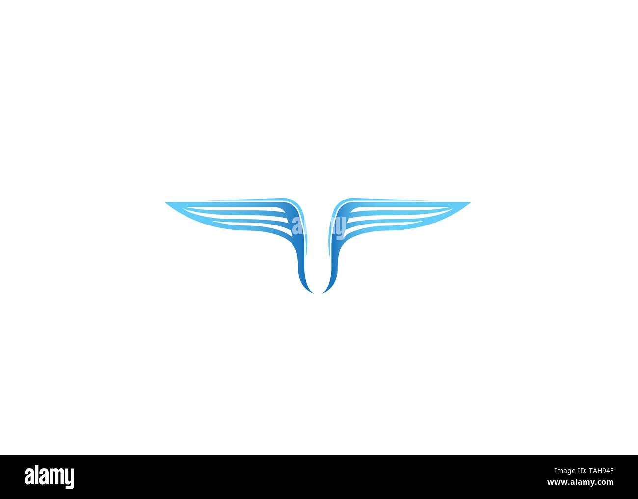 Creative Blue Wings Logo Stock Vector