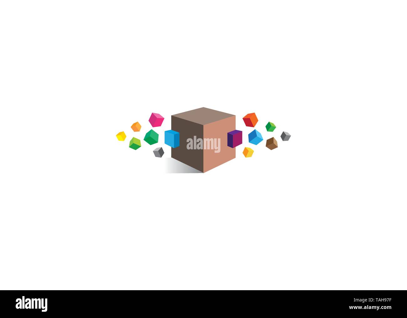 Creative Colorful Box Logo Vector Illustration Stock Vector
