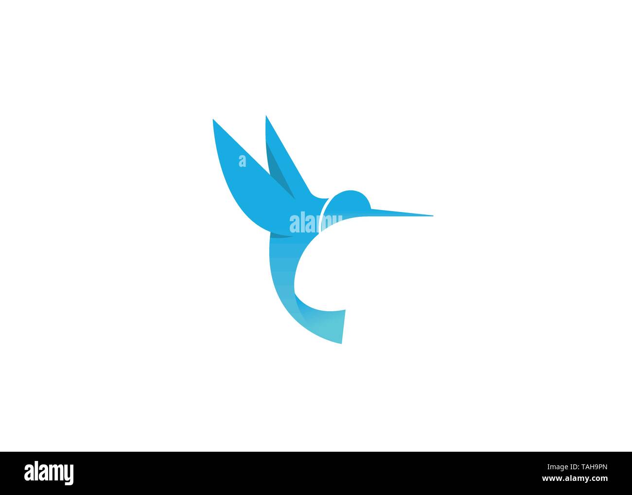 Creative Blue Hummingbird Logo Stock Vector