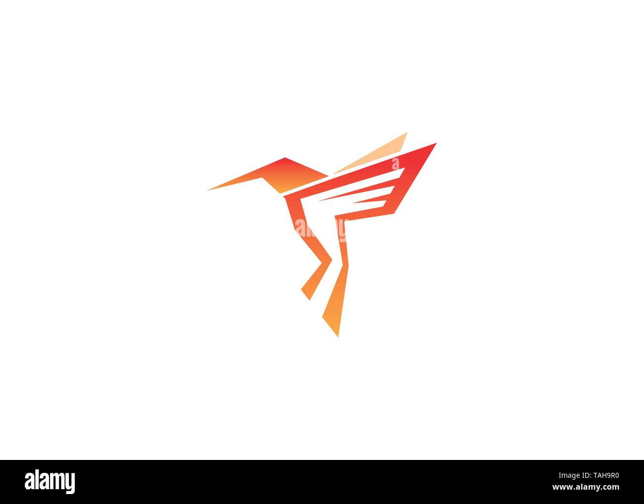 Creative Red Hummingbird Logo Stock Vector