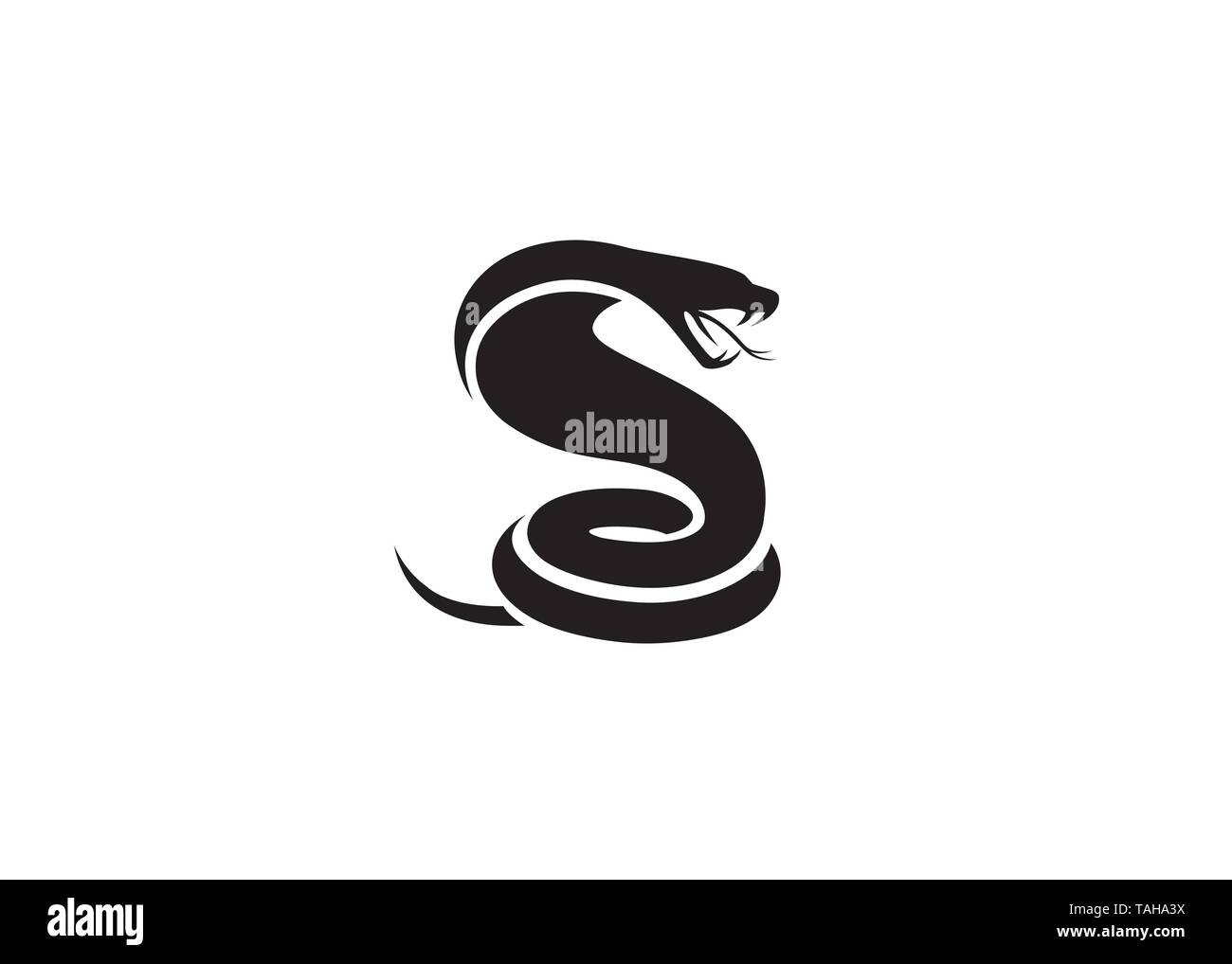 Creative Black Snake Logo Stock Vector