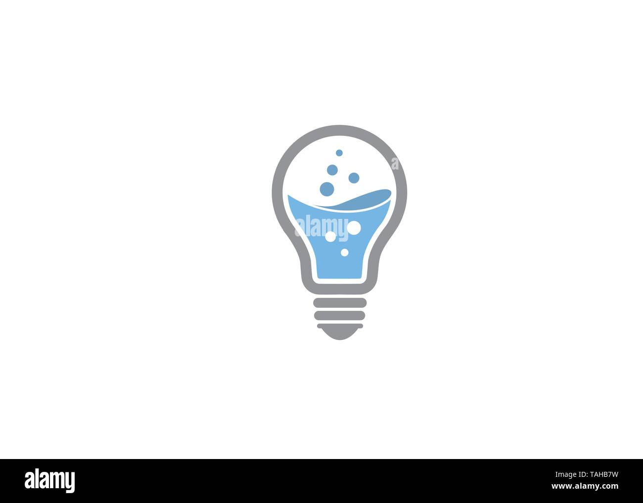 Creative Blue Lamp Liquid Logo Stock Vector